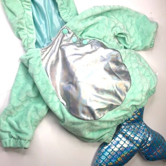 Mermaid Tail Unicorn Costume Hooded Sleeper, Size 12-18 M - Picture 2 of 8